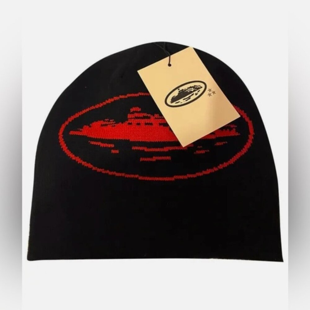 Corteiz Alcatraz Skully Beanie - RED & Black Brand New + tags